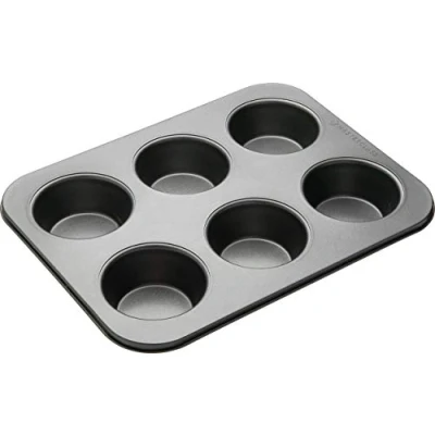 Bild av MasterClass KCMCHB42 djup muffinsbricka/Yorkshire pudding tenn, 6 hål non stick form, robust 1 mm kolstål, grå, 35 x 26 cm