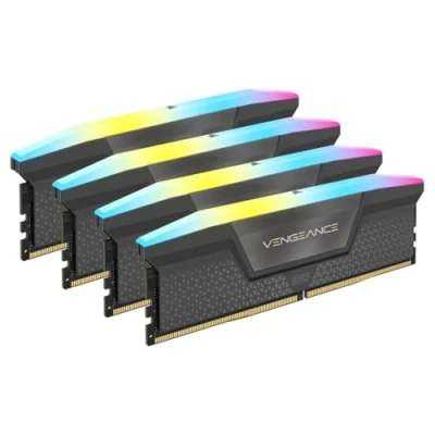 Bild av CORSAIR VENGEANCE RGB DDR5 64GB (4x16GB) 5600MHz CL36 AMD EXPO Intel XMP iCUE Kompatibelt datorminne Grå (CMH64GX5M4B5600Z36)