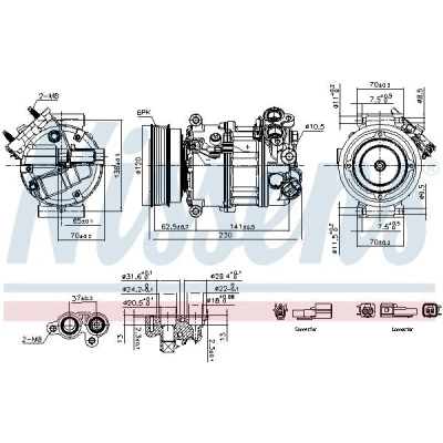 Bild av NISSENS 891004 Compresseur De Climatisation PXC16 12 PAG 46 YF R 134a VOLVO: V60 I, XC60 S60 II