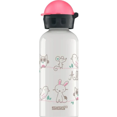 Bild av SIGG Aluminium barnvattenflaska KBT All My Friends läckagesäker lätt BPA fri klimatneutral certifierad ljusgrön 0,4 L