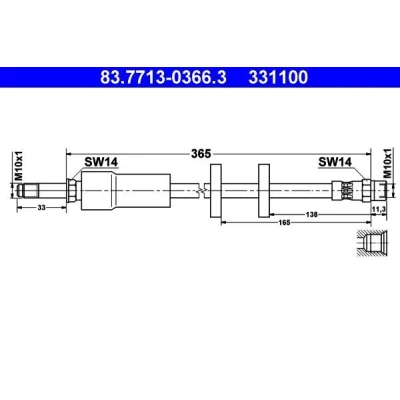 Bild av Bromsslang Ate 83.7713 0366.3