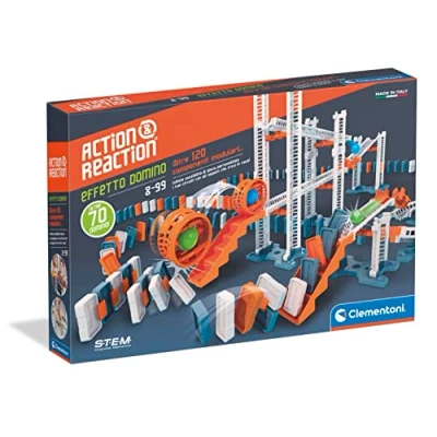 Bild av Clementoni Action &amp; Reaction Domino Constructions, Marble Run, 8 år vetenskapligt spel, expansionsset (italiensk version) Tillverkad i Italien, flerfärgad, 19261