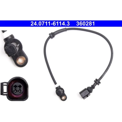 Bild av ATE 24.0711 6114.3 Capteur ABS 479 non préparé pour indicateur d&#039;usure VOLKSWAGEN: Sharan I, FORD: Galaxy Mk1 MPV, SEAT: Alhambra I