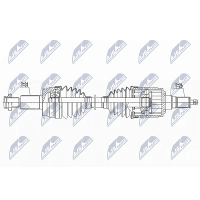 Bild av Drivaxel, Bakaxel, land rover range evoque, evoque cabriolet, EJ324B402BA, EJ324B402BB, LR049835, LR062317