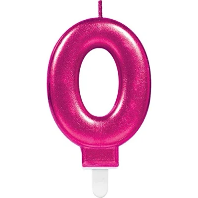Bild av (PKT) Vuxen metalliskt rosa ljus nummer 0