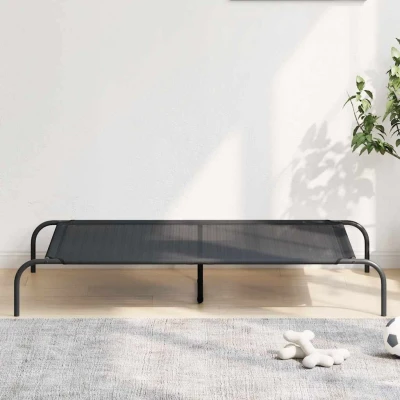 Bild av Förhöjd hundbädd svart 130x80x20 cm textilene och stål