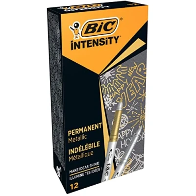 Bild av BIC Marking Permanenta markörer blandade intensiva färger, låda med 12