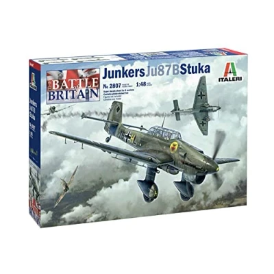 Bild av Italeri 2807S 1:48 Junkers JU 87B Stuka Bat.o.Brit, modelltillverkning, byggsats, stående hantverk, hobby, limning, plastuppsättning, detaljerad