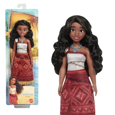 Bild av Mattel Disney Vaiana 2 modedocka med tillbehör, avtagbara kläder halsband och vristlänk inspirerade från filmen, JBT56