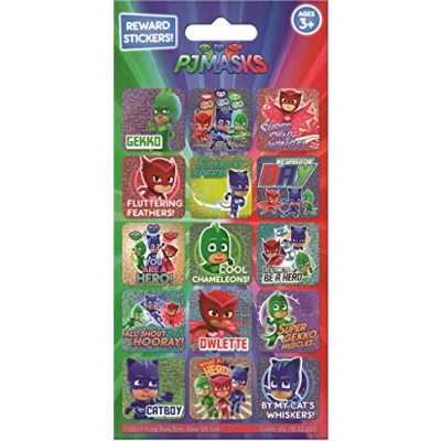 Bild av Paper Projects 01.70.12.037 PJ Masks glittrande återanvändbara belöningsklistermärken, 19,5 x 9,5 cm
