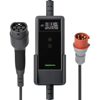 Bild av dé Elbil laddare 11kW 6m [1,75m+4,25m, 3 fas, 6 16A] med Plugghållare, EV 16a Typ 2 och CEE för Model Y/3, EX30, ID.4, EV9, BORN, XC40, ENYAQ, Niro, Ioniq 5 BEV/PHEV