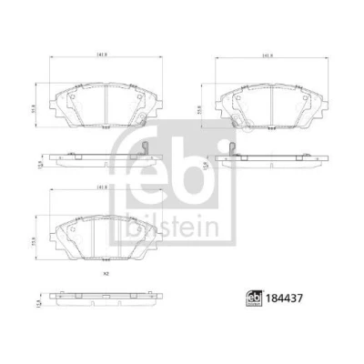 Bild av FEBI BILSTEIN 184437 Bromsbeläggsats framaxel med akustisk slitagevarnare MAZDA: CX 30 (DM) e SKYACTIV X M Hybrid AWD, AWD