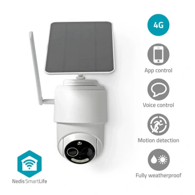 Bild av SmartLife Außenkamera 4G Full HD 1080p Pan tilt IP65 Cloud Storage (optional) / microSD (not enthalten) 5 V DC mit Bewegungssensor Nachtsicht Weiss