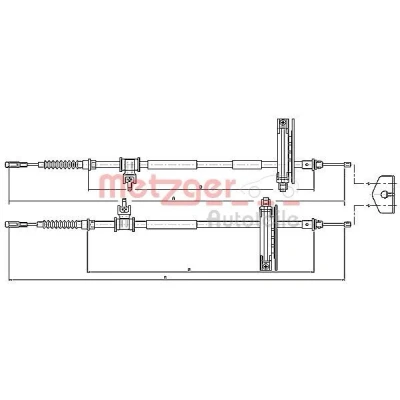 Bild av METZGER 10.5362 Câble De Frein arrière 1770/1590 à disque COFLE FORD: Focus Mk1 3/5 portes, Break, Berline
