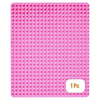 Bild av Premium stor peg rosa basplatta 38 cm x 27 DUPLO kompatibel med LEGO tegelstenar stora pinnar kompatibla block basplattor