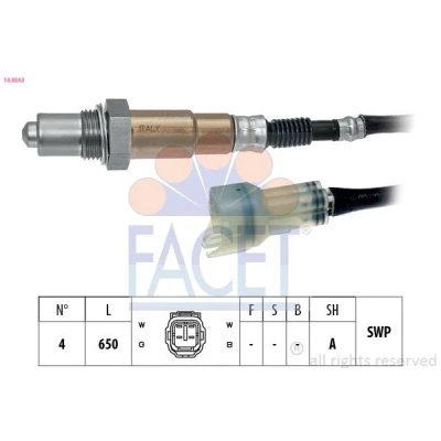 Bild av FACET 10.8563 Sonde lambda chauffé, planaire, Filetage prégraissé 4 SUZUKI: SWIFT 3, IGNIS 2, Wagon R+ II 3/5 portes, SUBARU: JUSTY 2