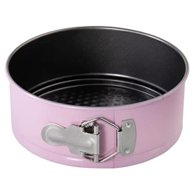 Bild av wenco Mini springform, 18 cm diameter, perfekt för små kakor, högkvalitativ non stick beläggning, tillverkad av robust stål, värmebeständig, i snygg rosa, lätt att rengöra