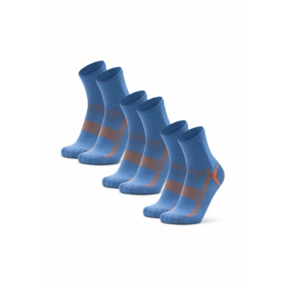 Bild av DANISH ENDURANCE 3 eller 5 Pack Träningsstrumpor, Quarter, Quick Dry, för Män &amp; Kvinnor, Blå/Orange, 43 47