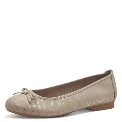 Bild av Jana Damrosett vegan ballerinaskor, Beige tryck, 40 EU, EU