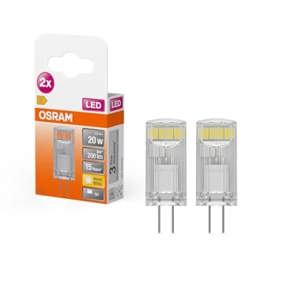 Bild av OSRAM LED Pin lampa med G4 sockel, varmvit (2700 K), 12 V lågvoltlampa, 1,8 W, ersättning för konventionell 20 W lampa, dubbelpaket