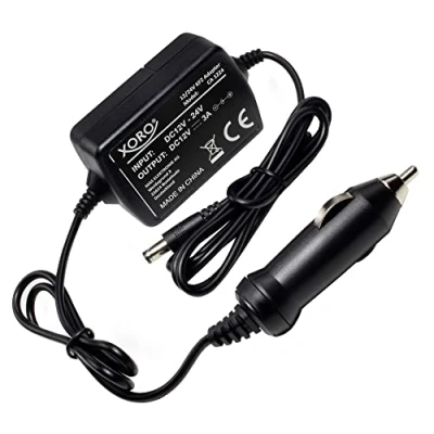 Bild av XORO 12 V/24 V biladapter CA 1224 med överspänning och övertemperaturskydd, spänningsstabilisering (utgång: V/0 till 3 A), automatisk enhetsdetektering