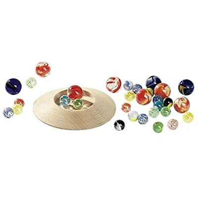 Bild av Goki Wooden Marble Pot with Marbles