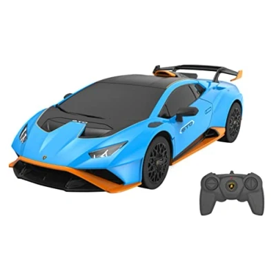 Bild av JAMARA Lamborghini Huracán STO 1:24 2,4 GHz officiellt licenserad, upp till 1 timmes restid vid ca 9 km/h, perfekt återbildade detaljer, högkvalitativt utförande, blå