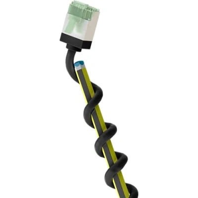 Bild av goobay 74355 CAT 8.1 patchkabel slim/ultraflexibel RJ45 nätverkskabel U/FTP CU, OFC/tunn Ethernet LAN kabel med korta kontakter/40 Gbit/s, 2000 MHz LSZH, kinkskydd/svart 3 m