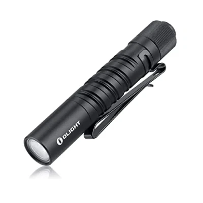 Bild av OLIGHT I3T Mini LED fackla 180 lumen 60 m räckvidd, liten och tunn ficklampa med ändlägesbrytare Vattentät IPX8, AAA batteri, för camping, jakt, utomhus nödsituationer (Svart)