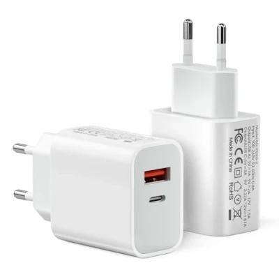 Bild av [2 stycken] 20W USB C adapter, iPhone laddare kompatibel med 11/12/13/SE/14/15/16 Pro Max A+C PD 3.0 snabbladdare, laddningskontakt strömadapter kontakt strömförsörjning