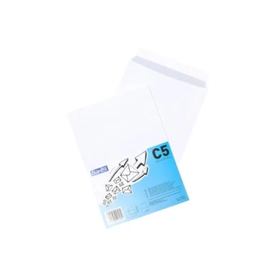Bild av Bantex kuvert DIN C5 (22,9 x 16,2 cm) / med dekalremsor, 25 stycken i folieförpackning (vit)