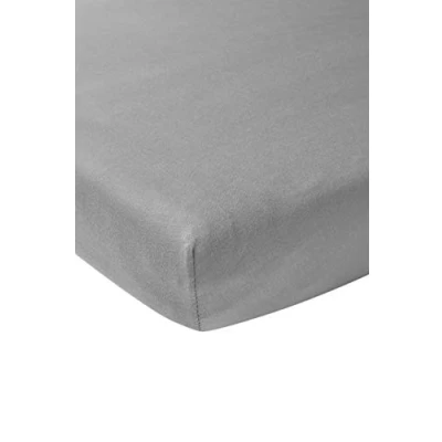 Bild av Meyco Baby Uni underlakan för spjälsäng (lakan med mjuk jerseykvalitet, tillverkat av 100% bomull, perfekt passform tack vare resår runt om, andas, mått: 60 x 120 cm), grå