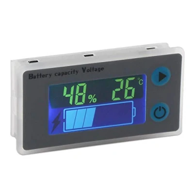 Bild av DollaTek Batterikapacitetsmätare 10100 V programmerbar batterinivå, spänning, temperaturmätare, 12 V, 24 36 48 LCD skärm, procentindikator, testare, elektrisk kvantitetsdetektor