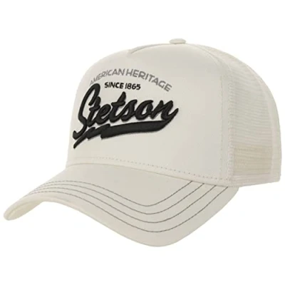 Bild av Stetson Since 1865 Trucker Keps Herrar snapback cap basebollkeps Snapback, med skärm, skärm Vinter Höst Vår Sommar One Size Small cremevit