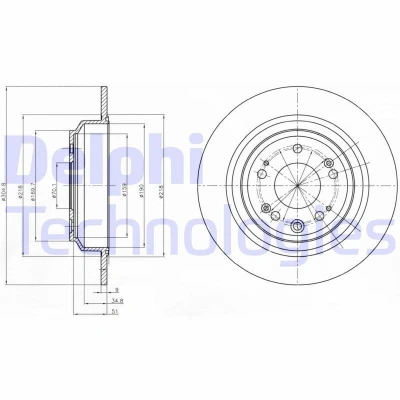 Bild av Bromsskiva DELPHI BG4196C