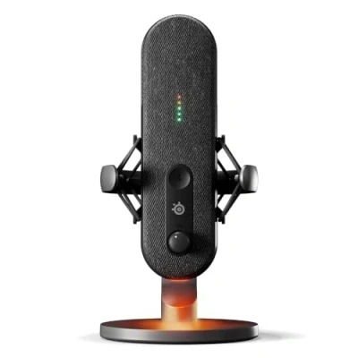 Bild av SteelSeries Alias USB mick för PC 3x större kapsel gaming, streaming och podcasting Sonar Streamers ljudprogram AI brusreducering LED övervakning av mute ljudnivåer Stötfäste