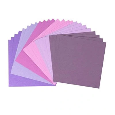 Bild av Florens Cardstock texturerad flerfärgad färgade korttillbehör 15 x cm lila 24 ark färgat papper för scrapbooking, korttillverkning och annat pappershantverk 216 gsm