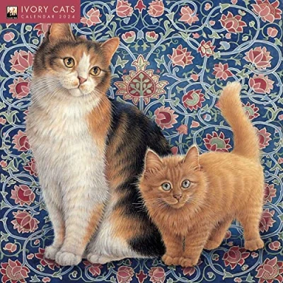 Bild av Ivory Cats by Lesley Anne Wall Calendar 2024 (Art Calendar): Original Flame Tree Publishing Kalender [Kalender]