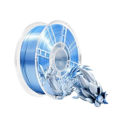 Bild av iBOSS PLA+ Filament for 3D Printers, PLA Plus 1.75mm, Two Tone Silk Co Extrusion, Shiny Printing, 2.2lb (1kg), Bi Colour, Blue and Silver