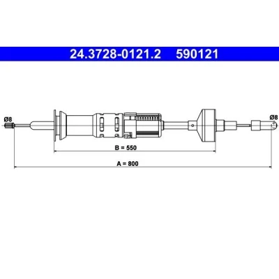 Bild av ATE 24.3728 0121.2 Câble d&#039;Embrayage avec réglage automatique VOLKSWAGEN: GOLF 2, Jetta SEAT: TOLEDO 1 oscaro, mister auto, yakarouler