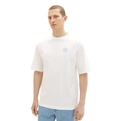 Bild av TOM TAILOR Basic T shirt för män med tryck, 10332 Benvit, L