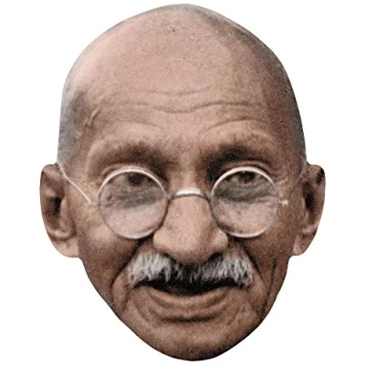 Bild av Mahatma Gandhi (Moustache) Kändis mask, Ansiktskort, maskeraddräkt