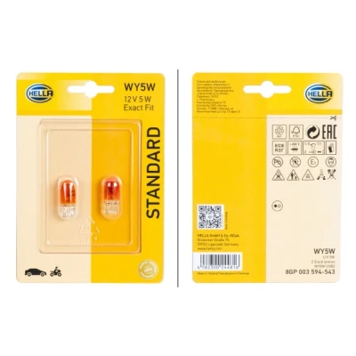 Bild av HELLA 8GP 003 594 543 Ampoule, feu clignotant 12 5 WY5W Halogène avant et arrière CITROËN: C4 I Grand Picasso, Picasso 1, C3 3/5 portes