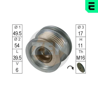 Bild av ERA ZN5514 Poulie d&#039;Alternateur VOLKSWAGEN: Transporter 5 Bus, 5, Polo IV 3/5 portes, AUDI: A4 B8 Berline, Q5, A3 portes