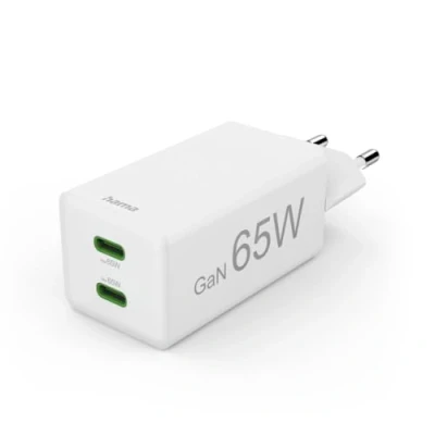 Bild av Snabb laddare, GaN, 2 USB C, PD/Qualcomm®, miniladdare, 65 W, BLC