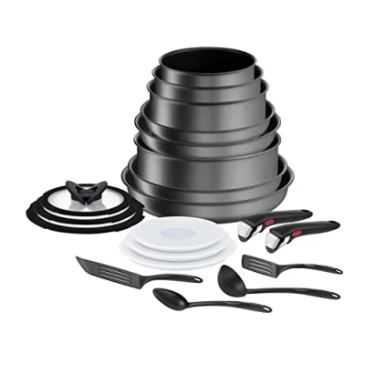 Bild av Tefal Ingenio 20 p köksredskap, stekpannor, kastruller, induktion, slitstark non stick beläggning, stapelbar, diskmaskinssäker, tillverkad i Frankrike, daglig kock på L7619402