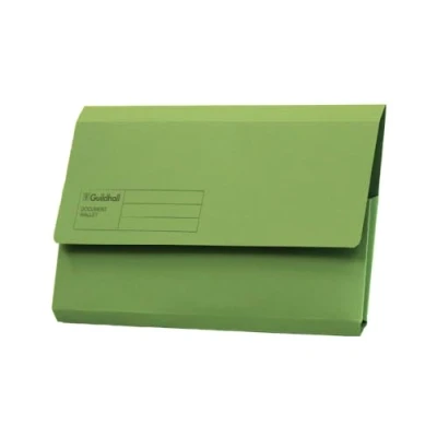 Bild av Exacompta Guildhall Document Wallets, 285 gsm, Foolscap Grön, Paket med 50