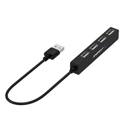 Bild av Sabrent bärbar USB 2.0 hub med 4 portar (9,5 tums kabel) för Ultra Book, MacBook Air, Windows 8 Tablet PC (HB MCRM)
