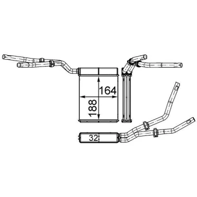 Bild av MAHLE ORIGINAL AH 199 000S Radiateur De Chauffage FORD: Focus 2 Limousine, C Max, 2, VOLVO: V50