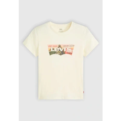 Bild av Levi&#039;s THE Perfect TEE Tshirt med print, Storlek: Medium, Egret